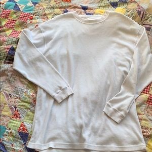 White textured long sleeve shirt